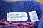 Vintage 1990s Northern Isles Christmas Tree 100% Wool Knitted By Hand Crewneck Sweater