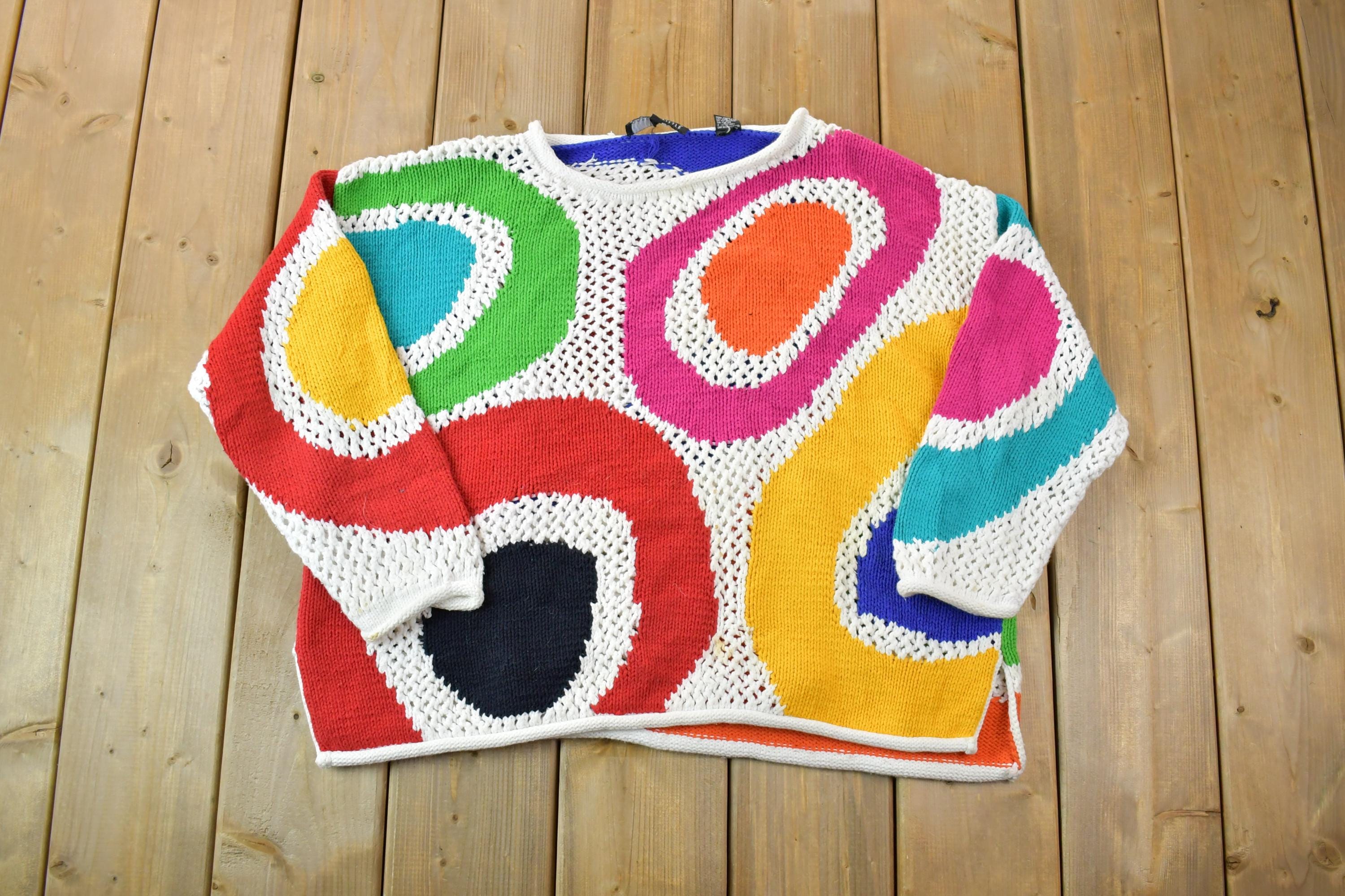 Vintage 1990s Carol little Hand Knit Crewneck Sweater