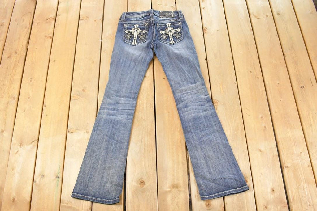 Vintage Deadstock Y2K Miss Me Bedazzled Low Rise Jeans Women's Size 26x31