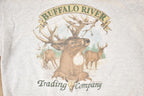 Vintage 1990s Buffalo River Big Buck Cartoon Outdoorsman Crewneck Sweatshirt Men's L