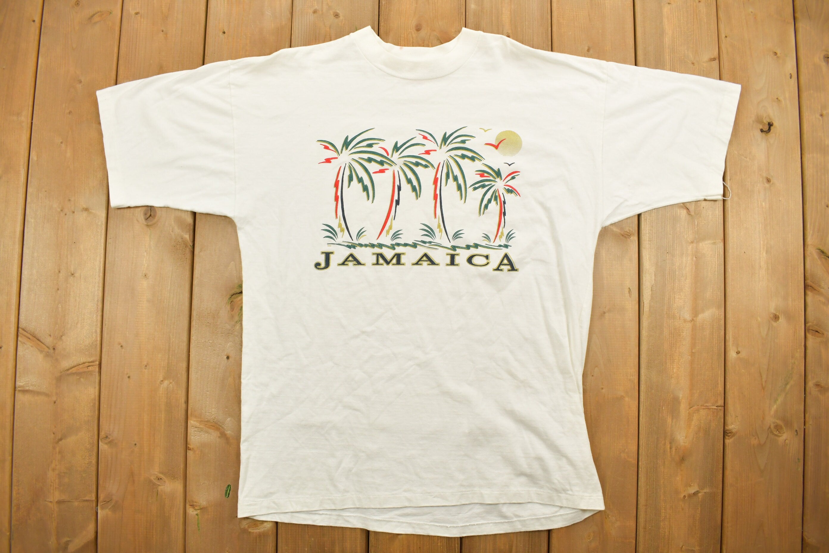 Vintage 1990s Jamaica Souvenir T Shirt  Summer  Made In Jamaica  Vacation Tee  Travel T Shirt  Single Stitch  Tourist  Holidays