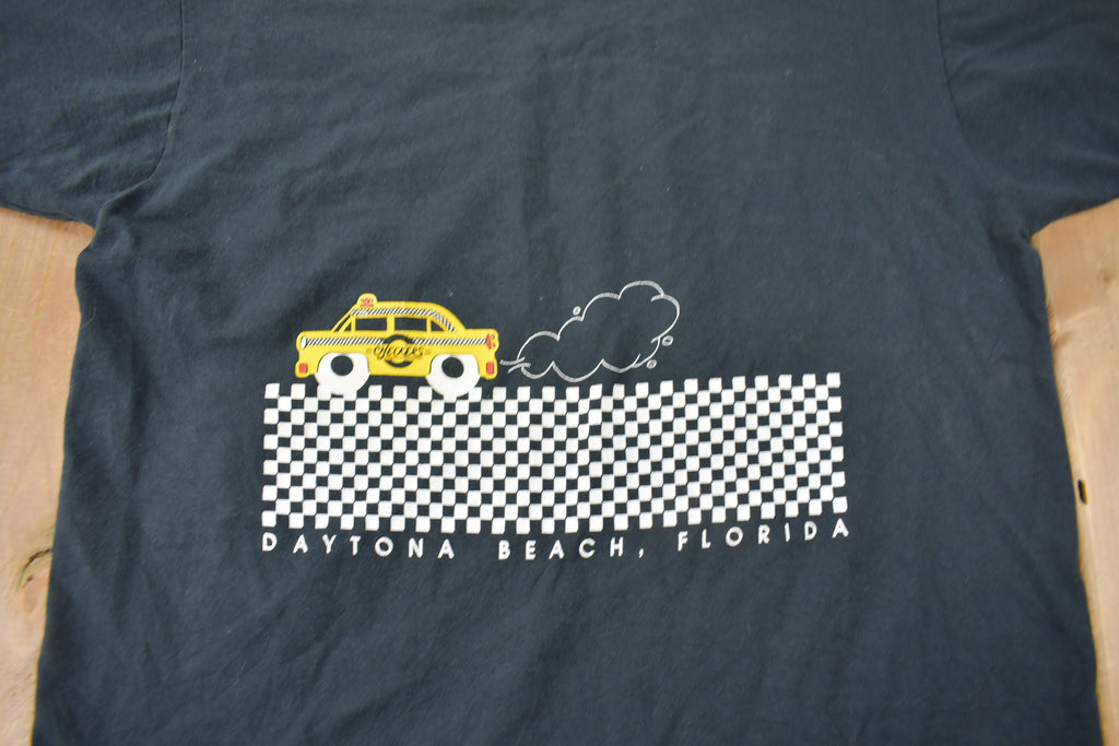Vintage 1990s Checkers Cafe Daytona Beach Florida Souvenir Travel T Shirt Made In USA