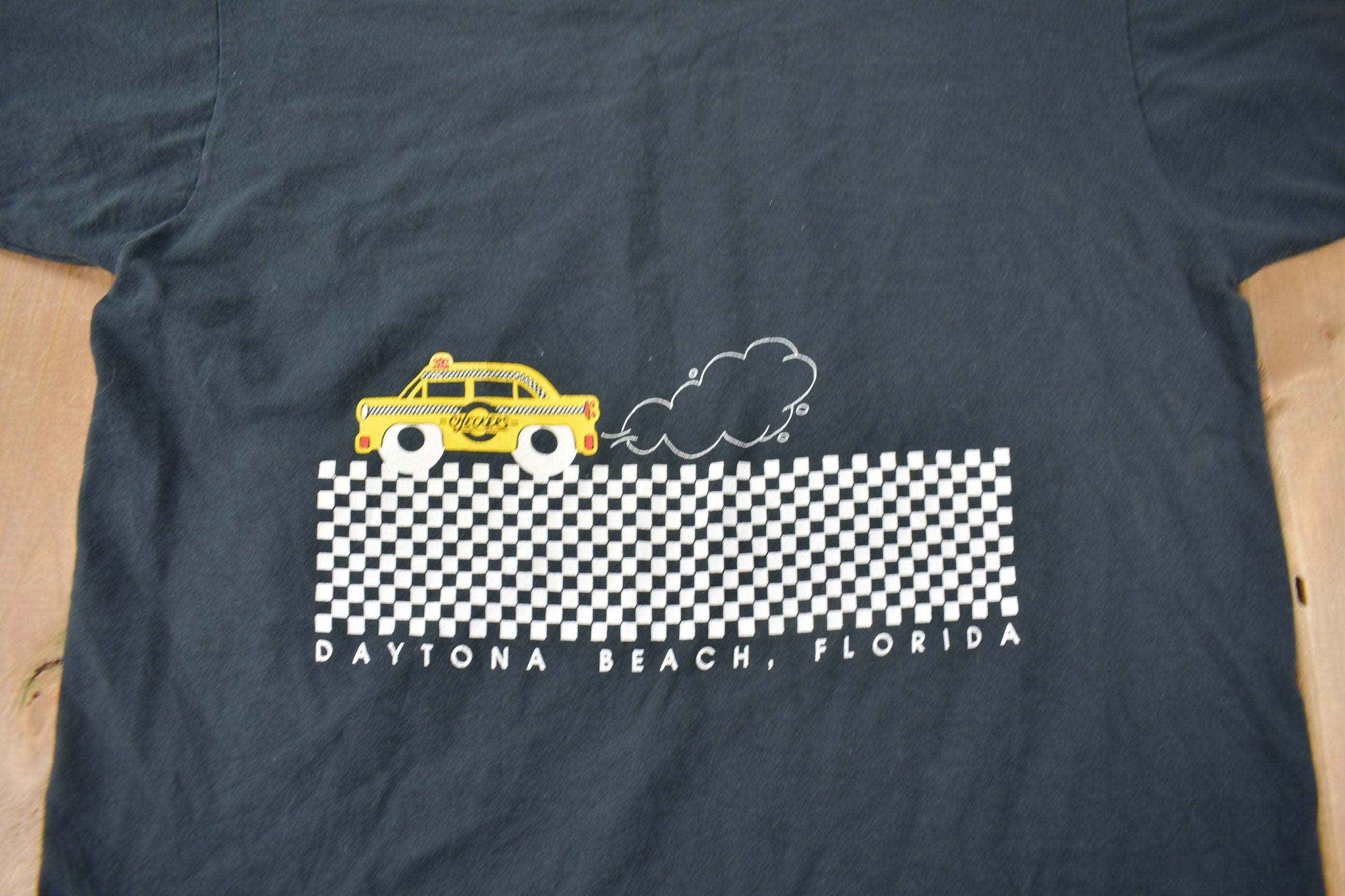Vintage 1990s Checkers Cafe Daytona Beach Florida Souvenir Travel T Shirt Made In USA