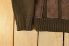 Vintage 1980s Kowa Knit Leather Suede Jacket Men's Medium