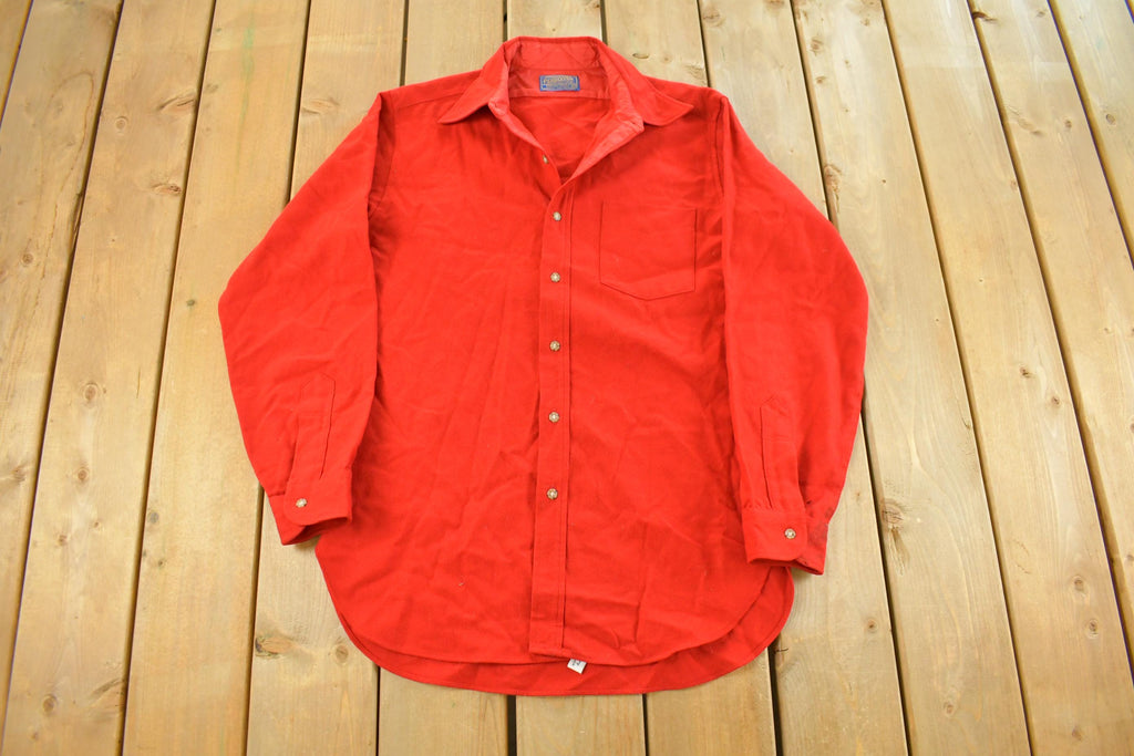 Vintage 1970s Pendleton Wool Flannel Button Up Shirt Men's M