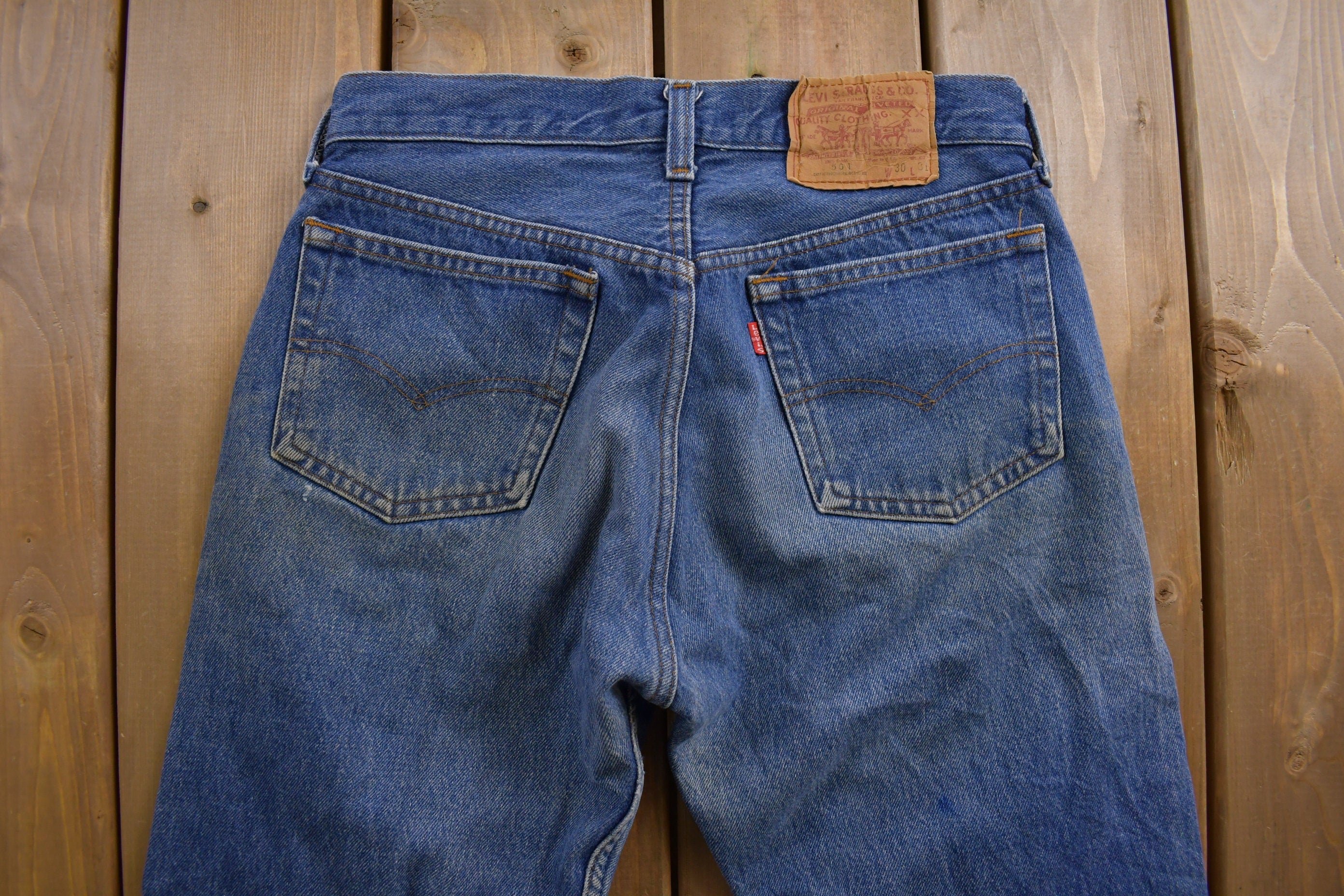 Vintage 1990s Levi's 501 Red Tab Jeans Size 28 x 27