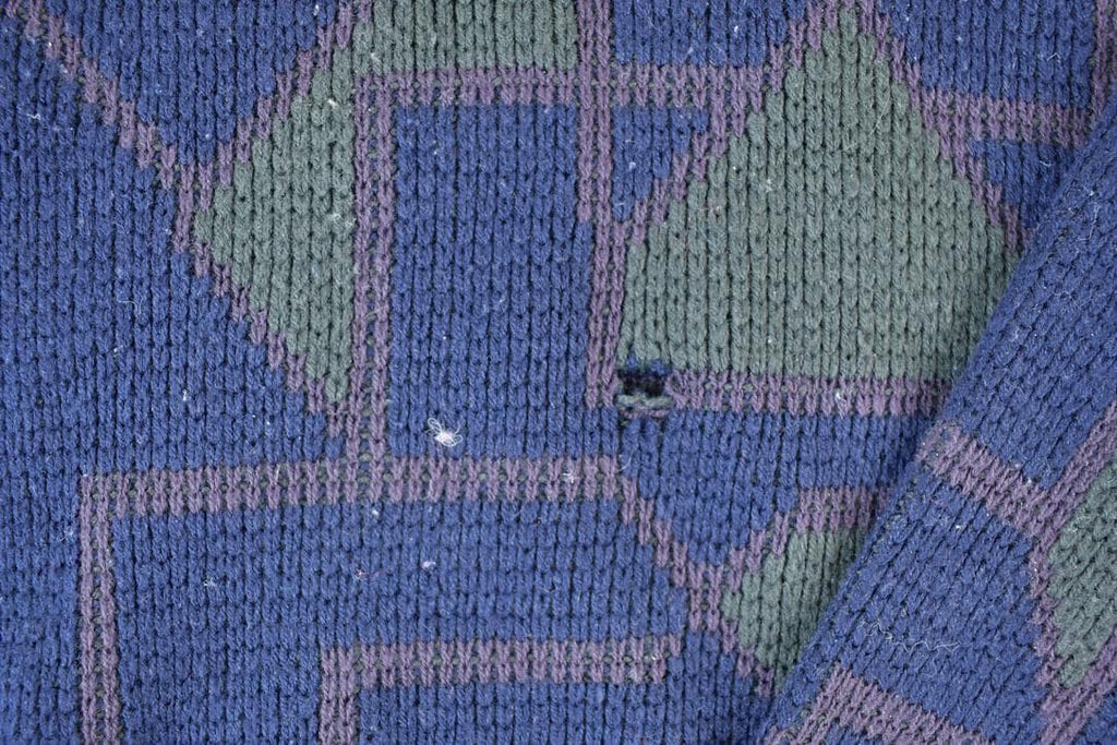 Vintage 1990s Club International Knit Abstract Pattern Crewneck Sweater Made In 90s Crewneck