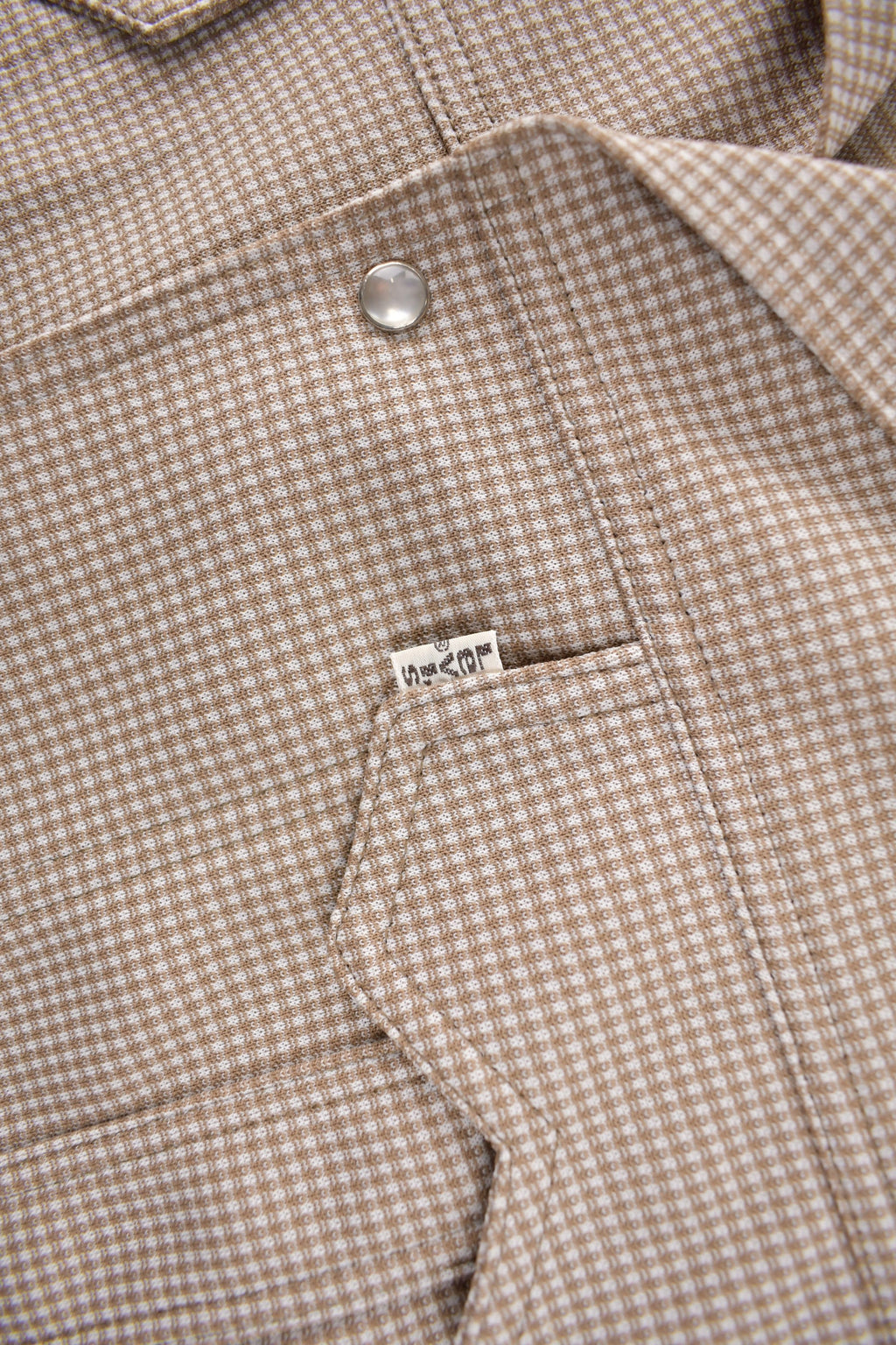 Vintage 1970s Levi's White Tab Western Style Snap Button Up Shirt Made in USA Size L