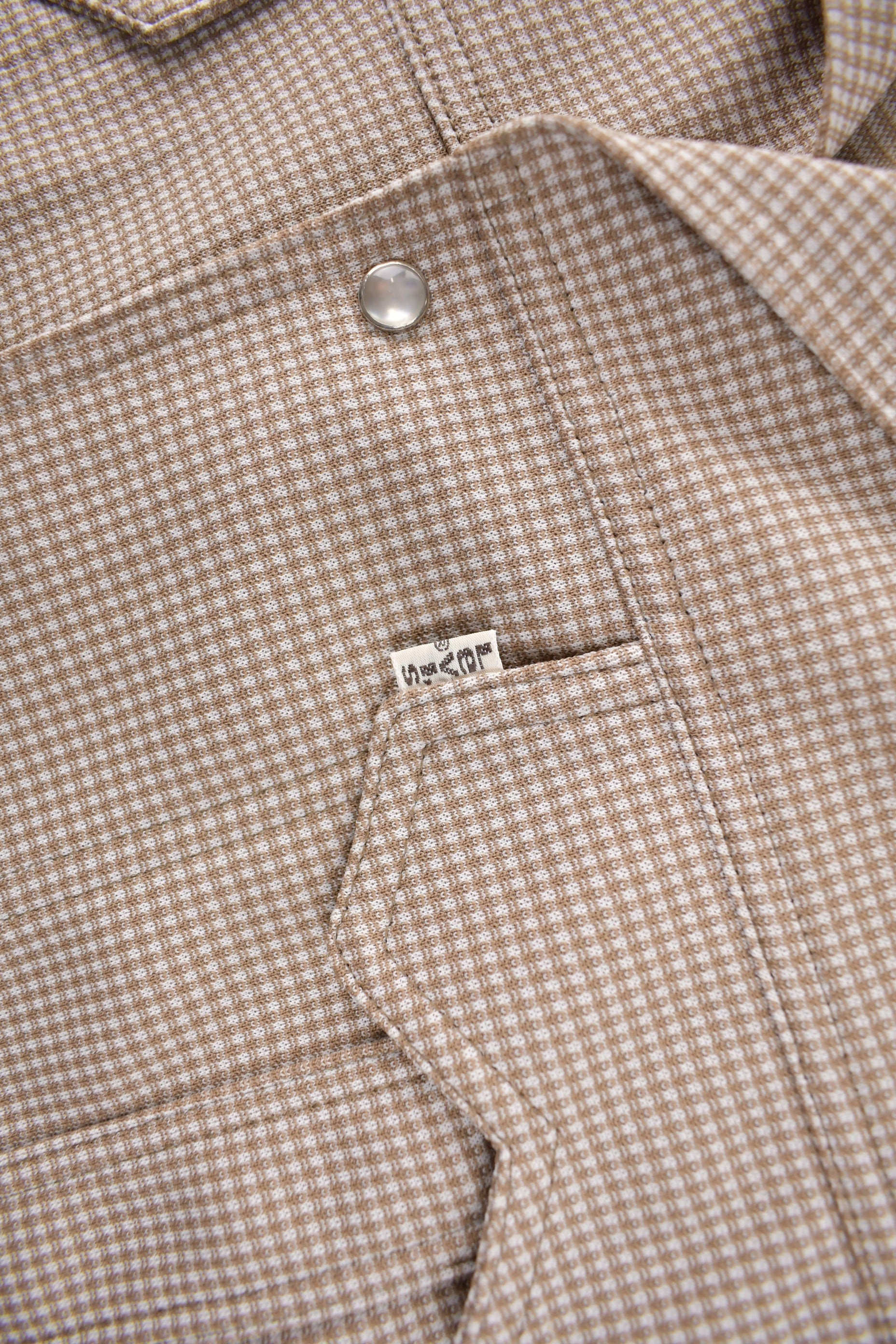 Vintage 1970s Levi's White Tab Western Style Snap Button Up Shirt Made in USA Size L