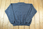 Vintage 1990s Victoria Bay Goods Knit Abstract Pattern Crewneck Sweater