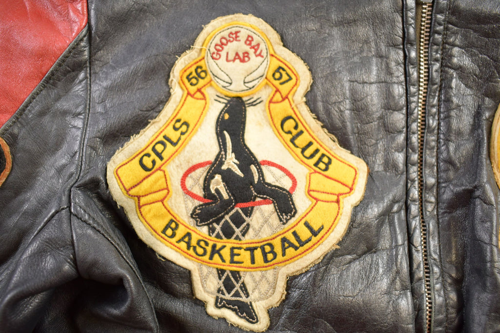 Vintage 1950s CPLS Basketball Club Leather Jacket