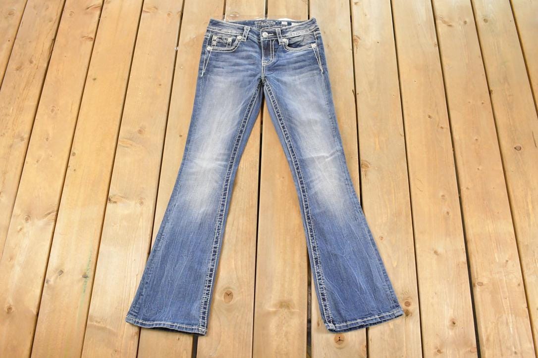 Vintage Deadstock Y2K Miss Me Bedazzled Low Rise Jeans Women's Size 26x31