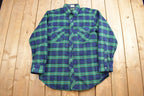 Vintage 1980s Pine Grove Quilt Lined Plaid Button Up Shirt