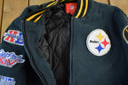 Vintage 2000s NFL Pittsburgh Steelers 6x Super Bowl Champions Embroidered Varsity Jacket Men's 2XL