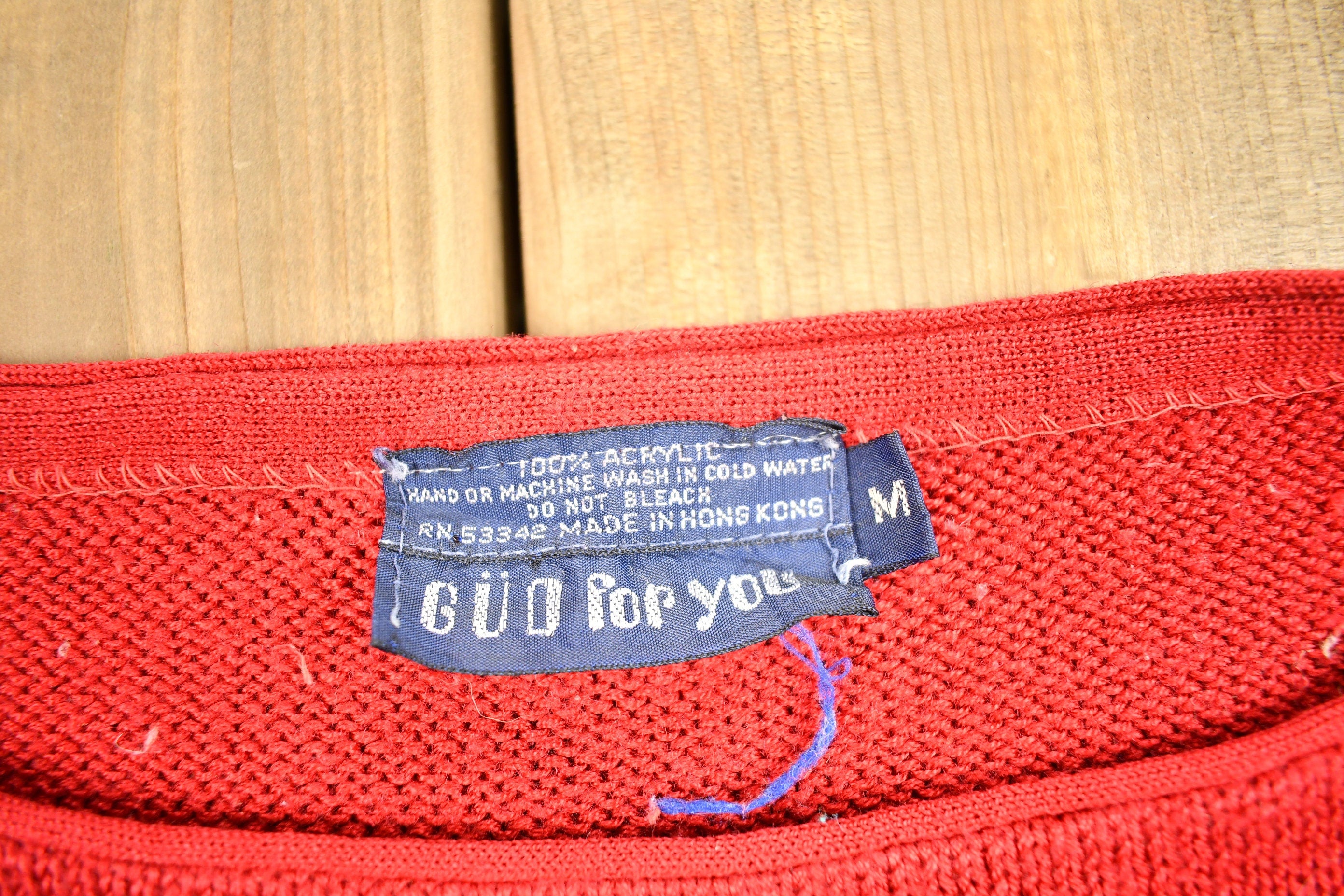 Vintage 1990s GUO For You Acrylic Knitted Crewneck Sweater