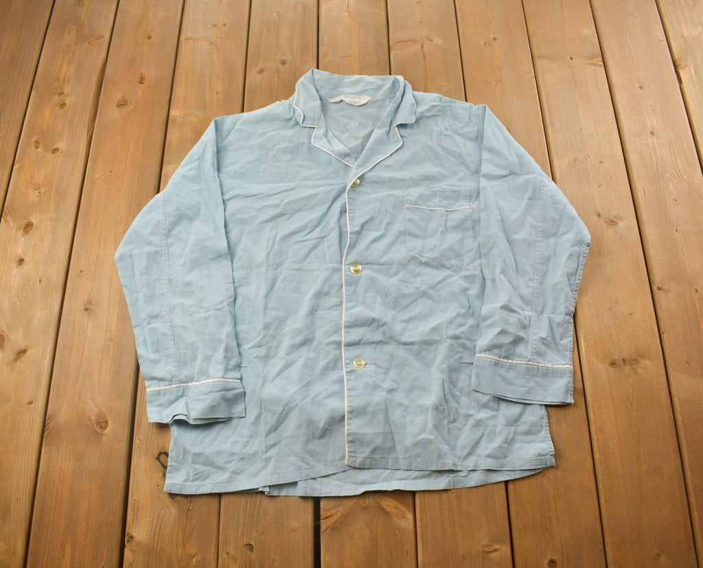 Vintage 1990s Brent Blank Blue Button Up Shirt