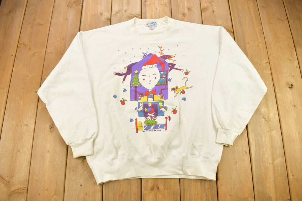 Vintage 1990s Christmas Theme Crewneck Sweatshirt