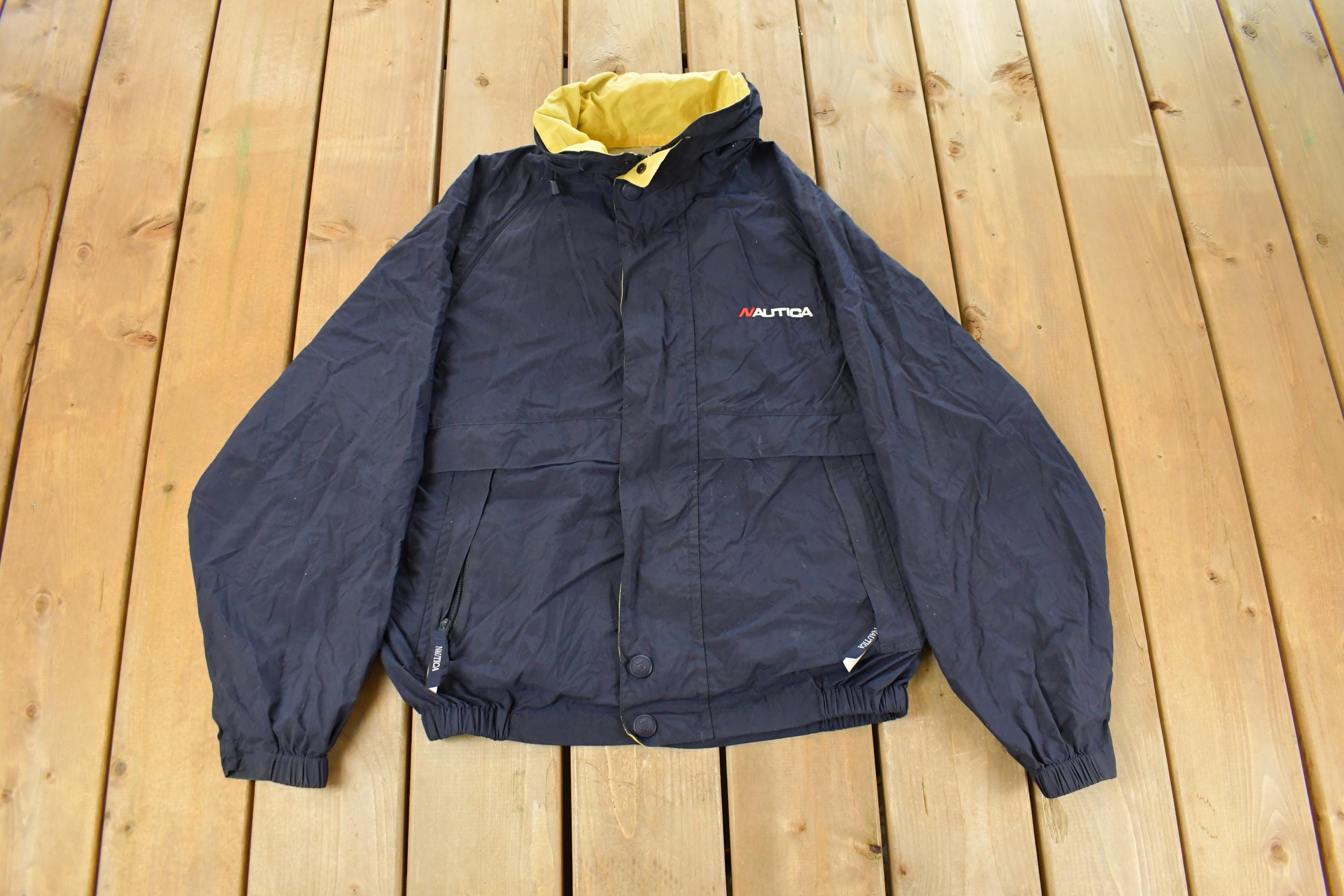 Vintage 1990s Nautica Full Zip Windbreaker Jacket Men's Medium