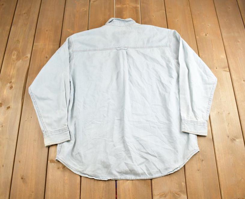 Vintage 1990s Green Bay Packers NFL Game Day Denim Button Up