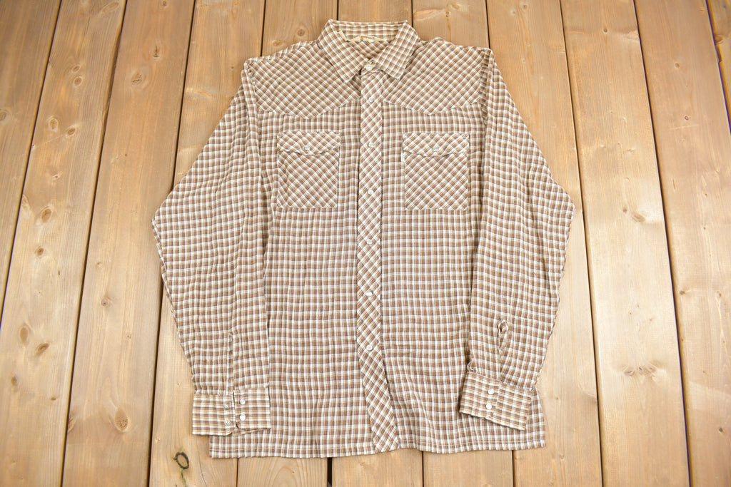 Vintage 1970s Levis Panatela Plaid Button Up Shirt
