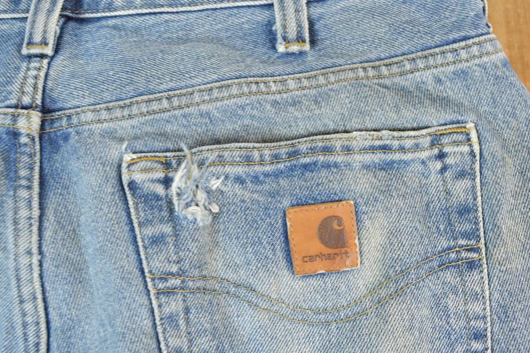 Vintage 1990s Carhartt Denim Work Jeans Pants Size 34 x 30
