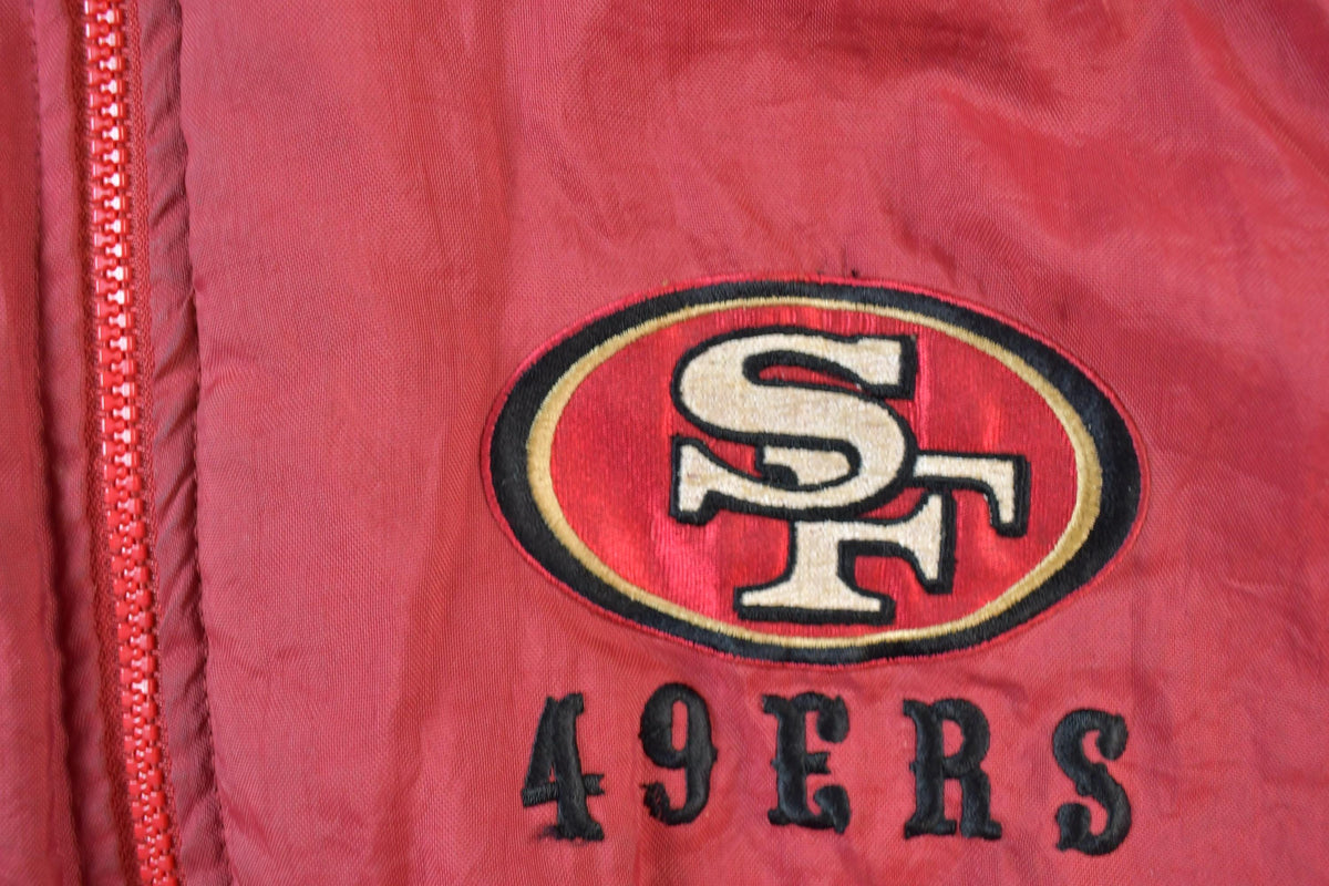 Vintage 1990s San Francisco 49ers Hooded NFL Game Day Football Jacket