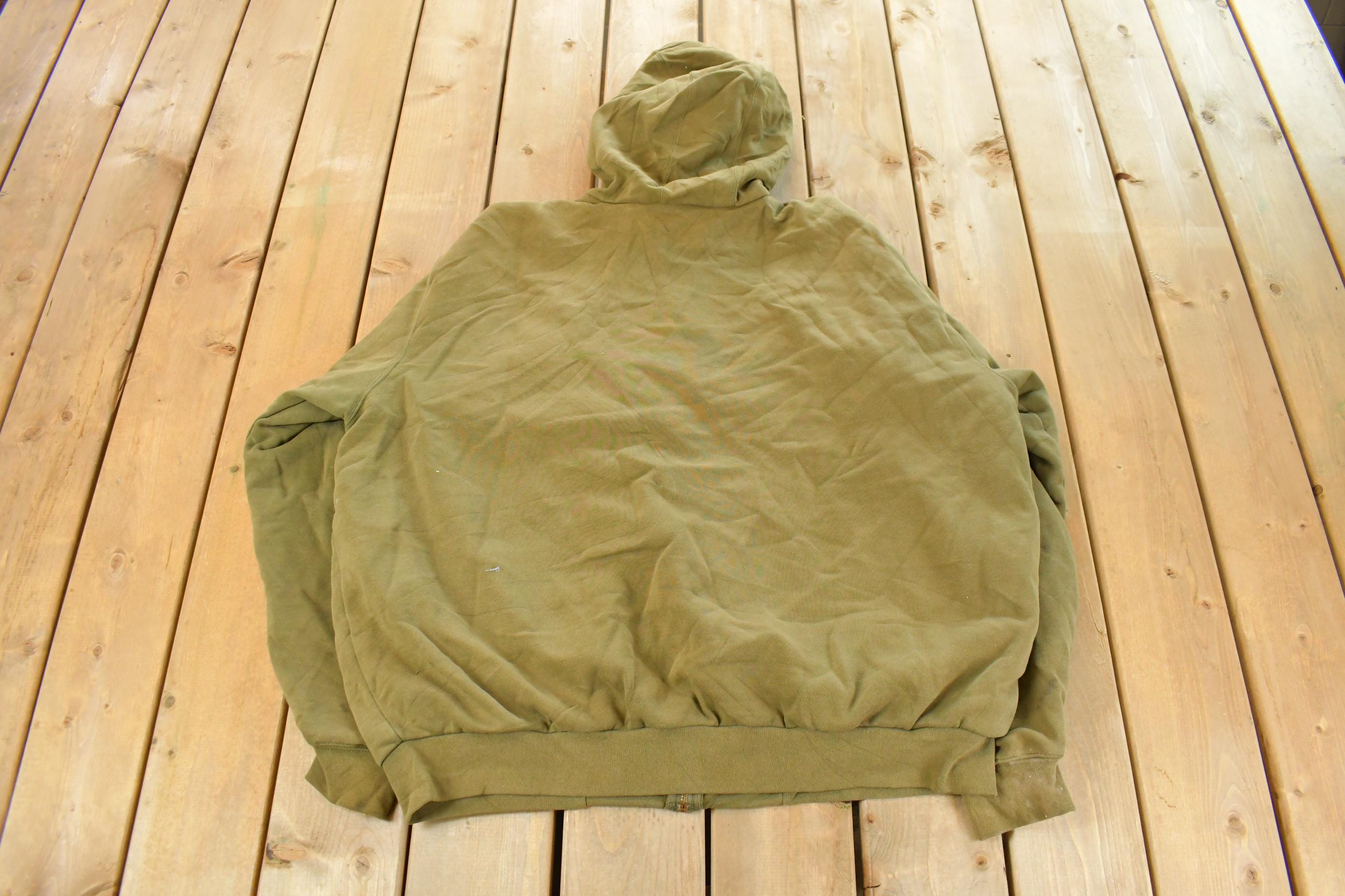 Vintage 1990s Carhartt Lined Full Zip Hoodie Sweatshirt Men's 2XL