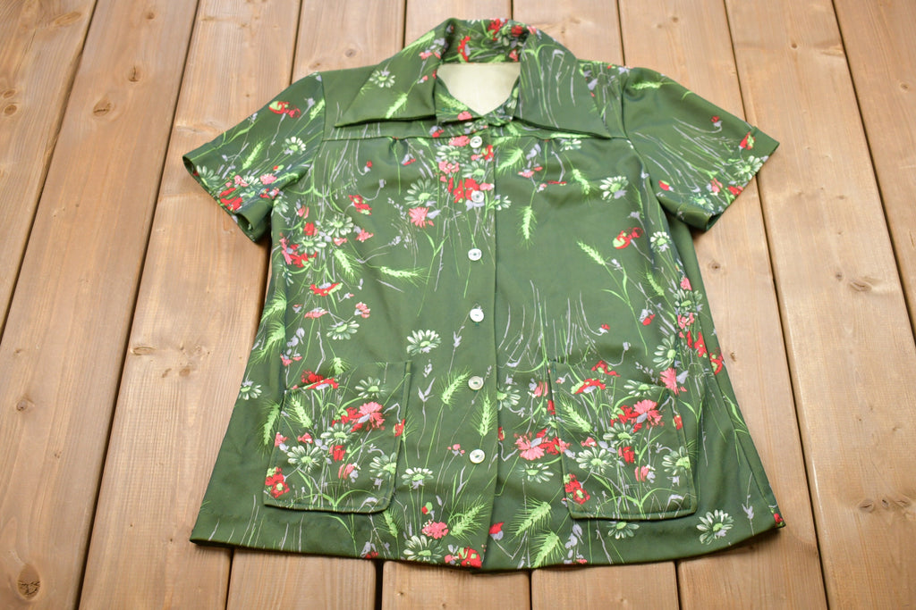 Vintage 1990s Floral All Over Print Button Up Shirt