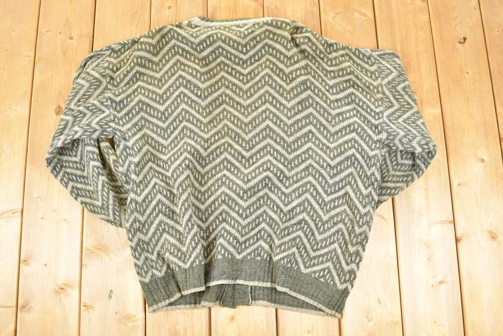 Vintage 1990s Potomac Connection Abstract Knit Cardigan Sweater Mens L