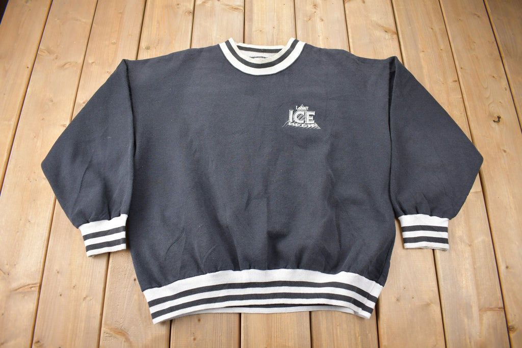 Vintage 1990s Labatt Ice Beer Crewneck Sweatshirt / 90s Crewneck / Made In Canada / Streetwear / Embroidered