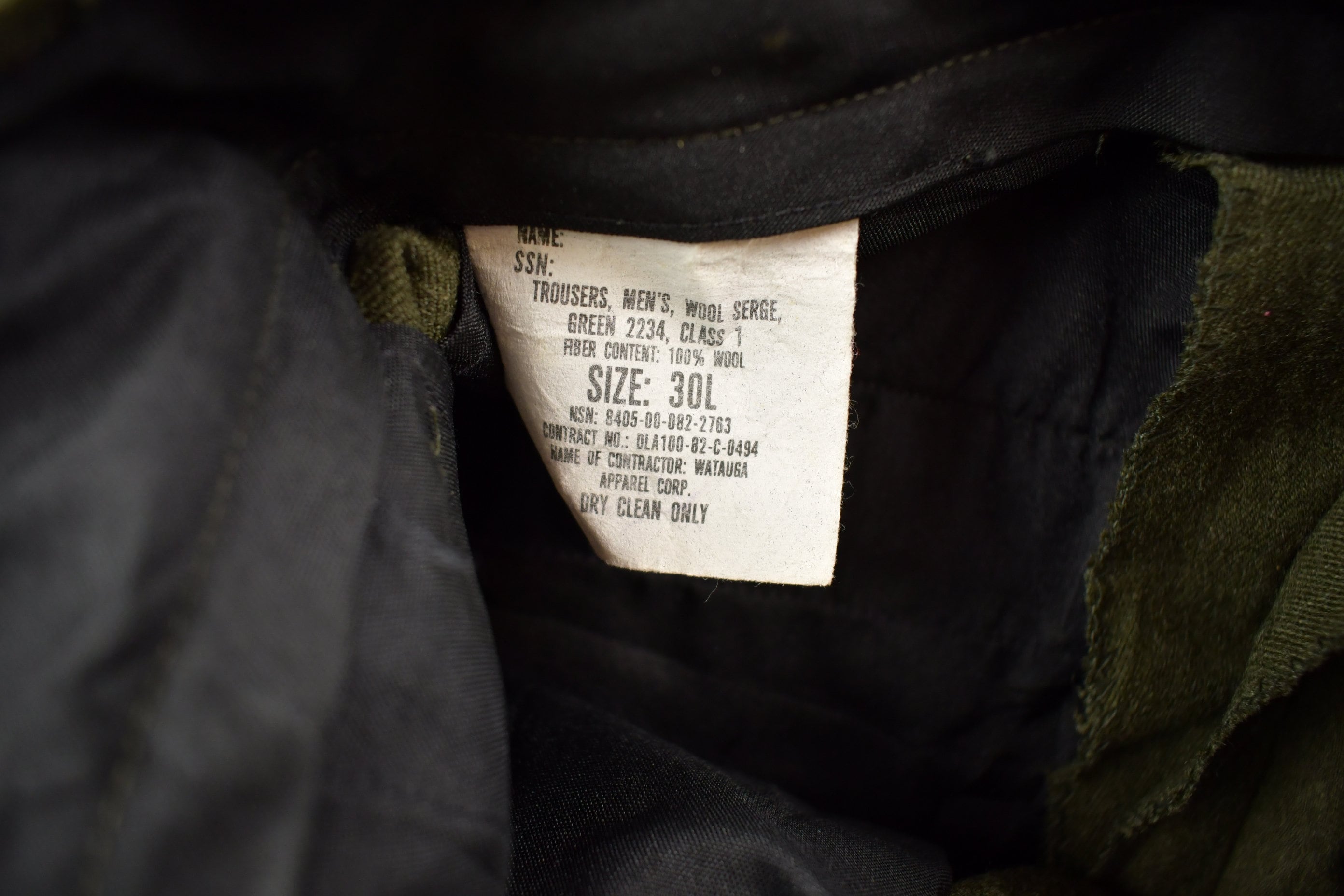 Vintage 1982 Military Wool Trousers Size 30 x 32