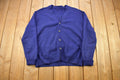 Vintage 1940s Blank Blue Knitted Cardigan Sweater