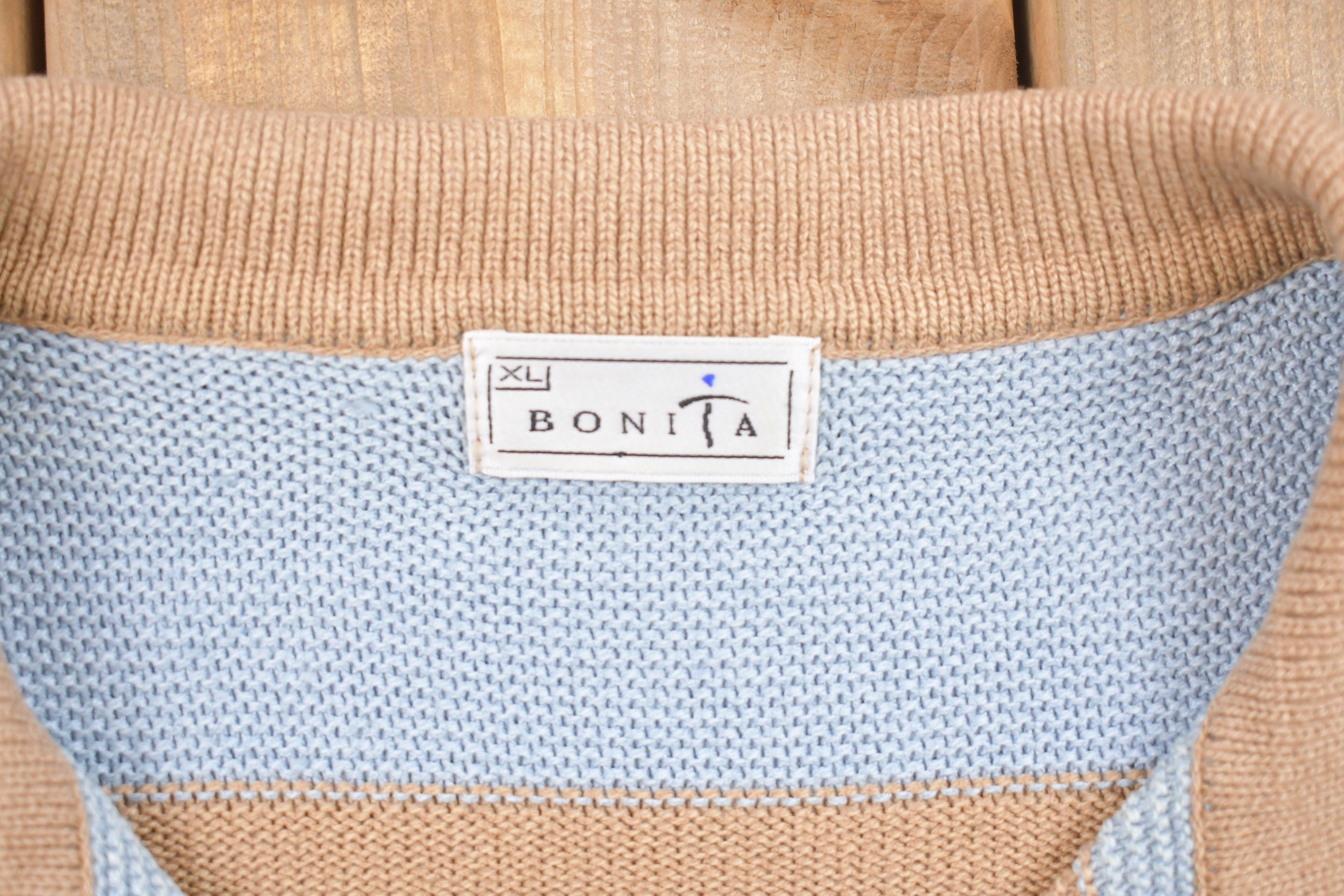 Vintage Knitted Bonita Striped Collared Sweater