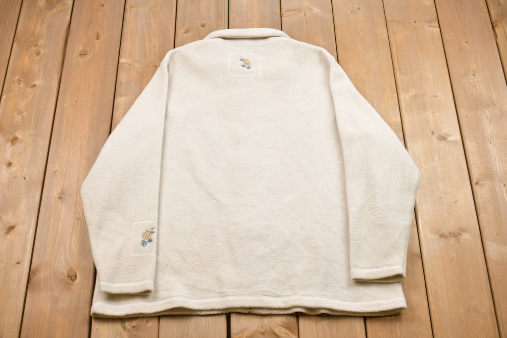 Vintage 1990s Holiday Lodge Fleece Animal Zip Up Sweater