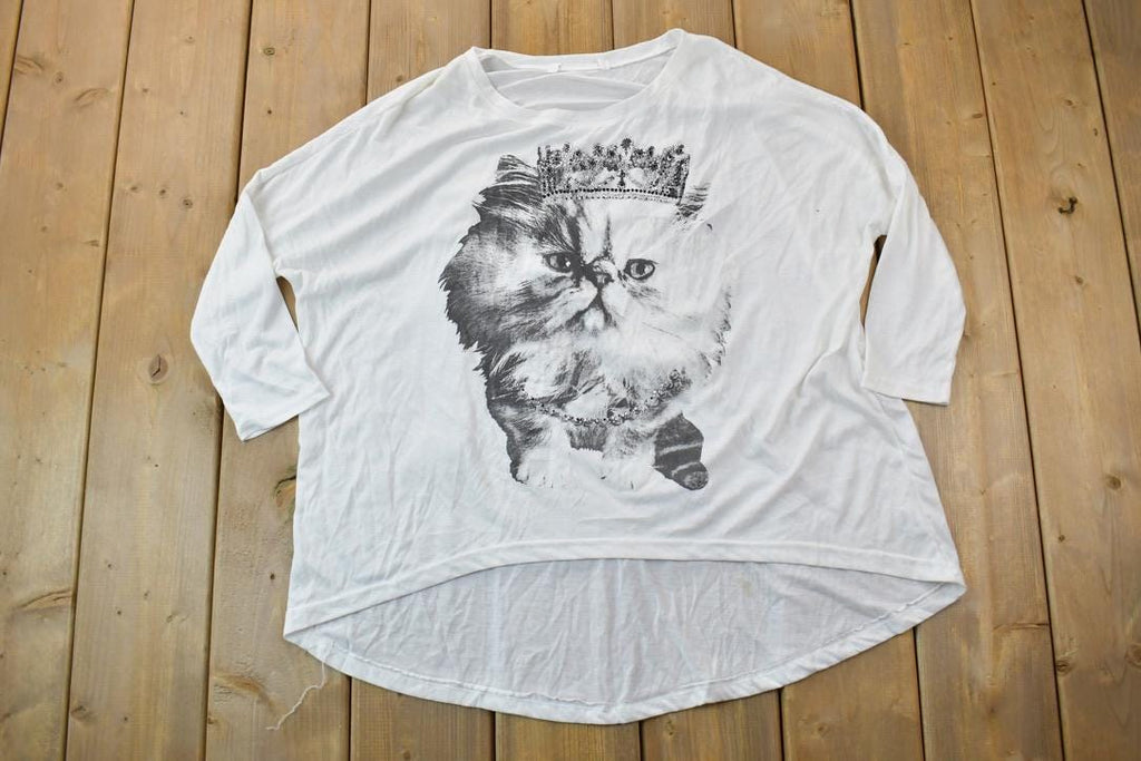 Vintage 1990s Kitty Princess Cute Crewneck Thin Sweater