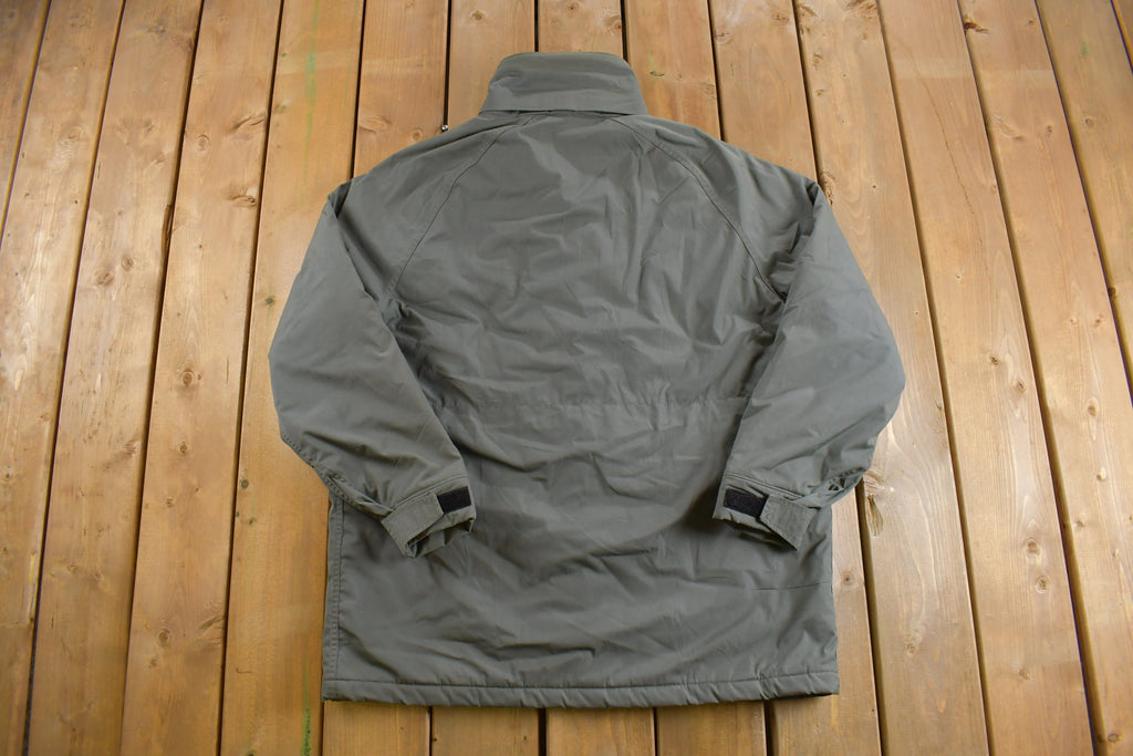 Vintage 1990s Woolrich Cargo Pocket Grey Winter Puffer Jacket
