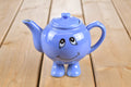 Vintage 1980s Cute Smiley Face Ceramic Tea Pot With Feet