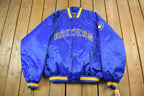 Vintage 2000s Milwaukee Brewers Cooperstown MLB Baseball Embroidered Snap Button Satin Bomber Jacket Mens 3XL