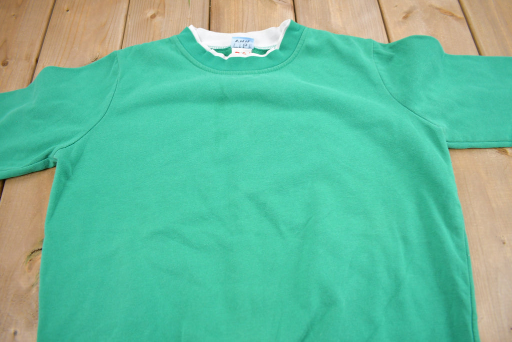 Vintage 1990s Blank Green Crewneck Sweatshirt