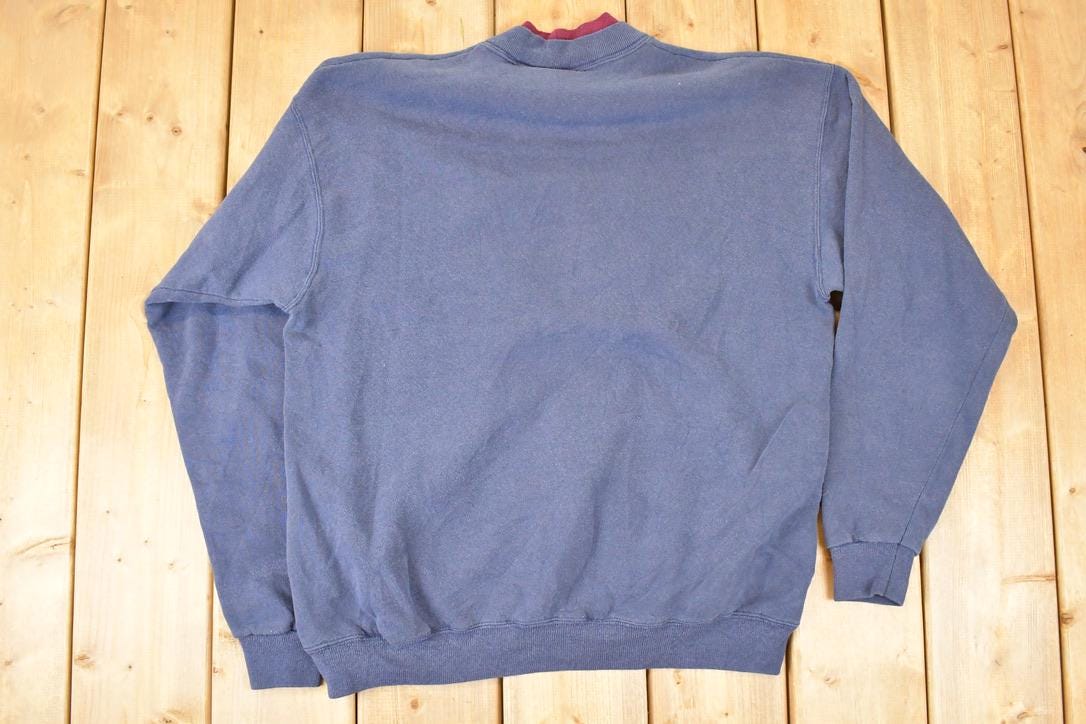 Vintage 1990s Up North Minnesota Embroidered Wolfpack Double Collar Crewneck Sweatshirt Mens L