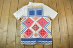 Vintage 1960s Abstract Polka Dot Button Up Western Style Shirt