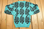 Vintage 1990s Rose Theme Knit Sweater