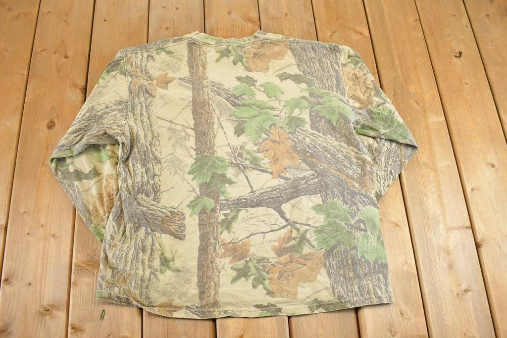 Vintage 1980s Jerzees Outdoors Realtree Camo Crewneck Shirt Men's L