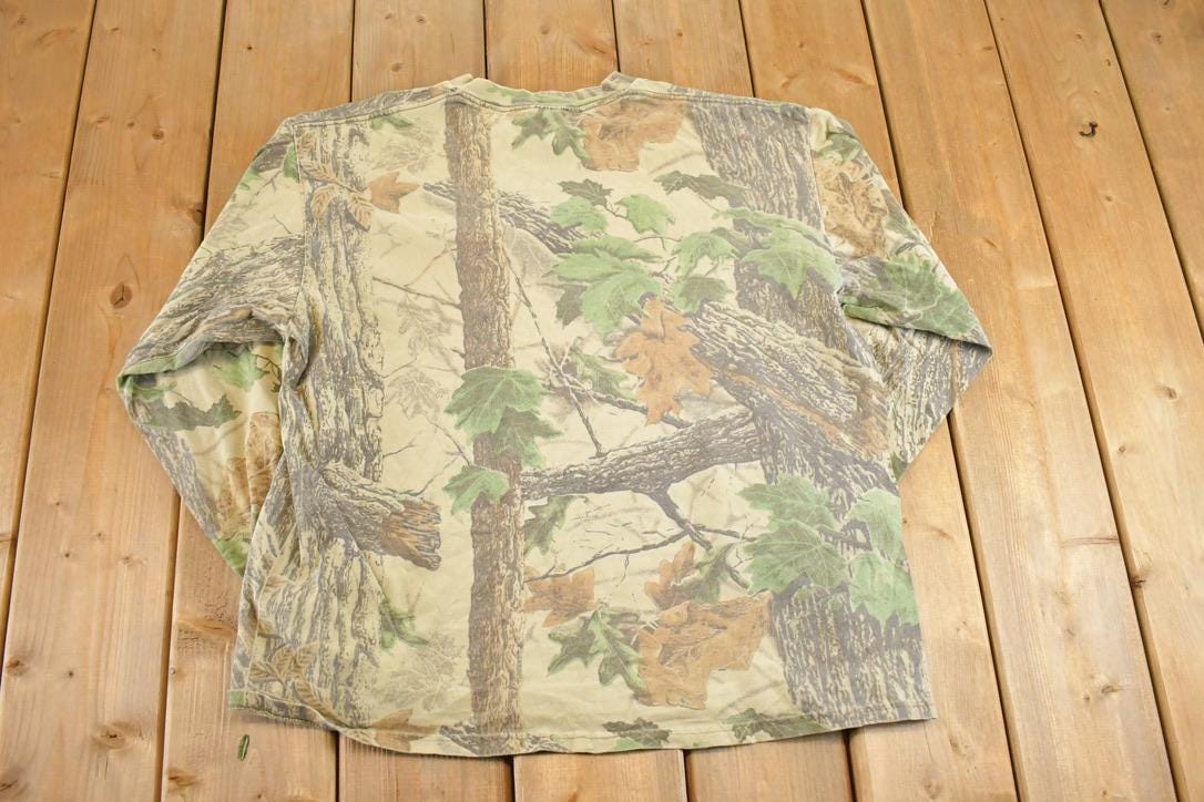 Vintage 1980s Jerzees Outdoors Realtree Camo Crewneck Shirt Men's L