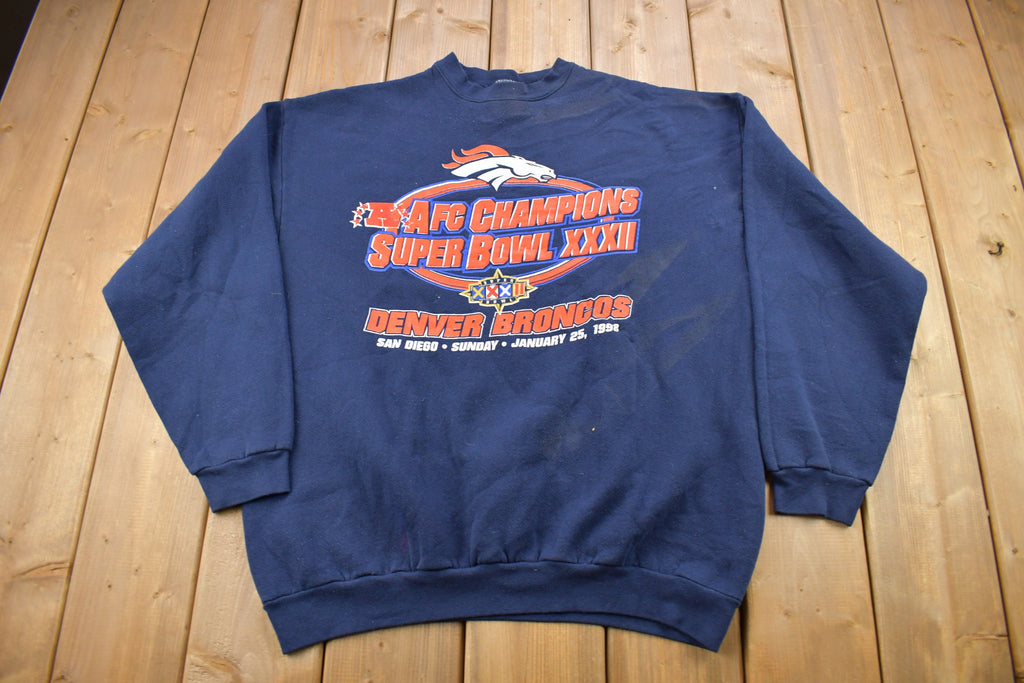 Vintage 1998 Denver Broncos Superbowl NFL Logo 7 Crewneck Sweatshirt