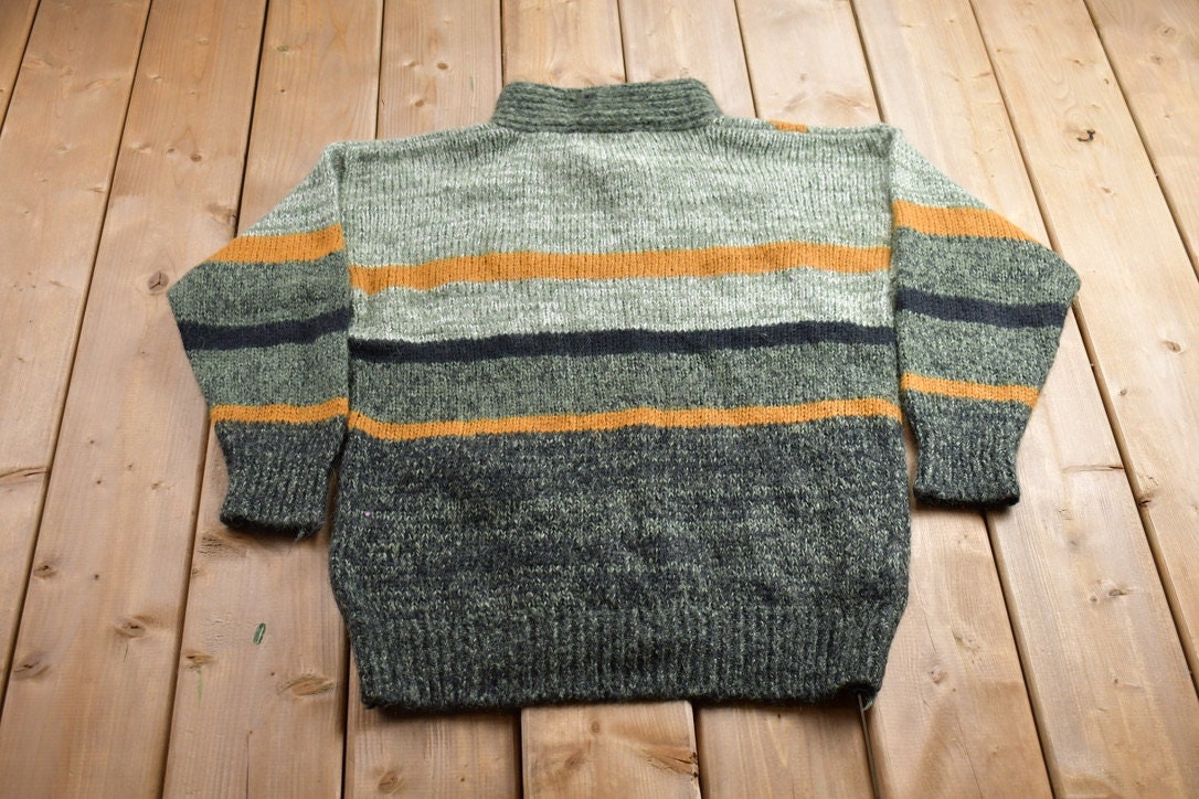 Vintage 1990s Susann D Abstract Wool Knit Sweater