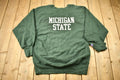 Vintage 1980s Michigan State University Champion Reverse Weave Warmup Crewneck  Made In USA  NCAA Sweatshirt  Sportswear  Americana