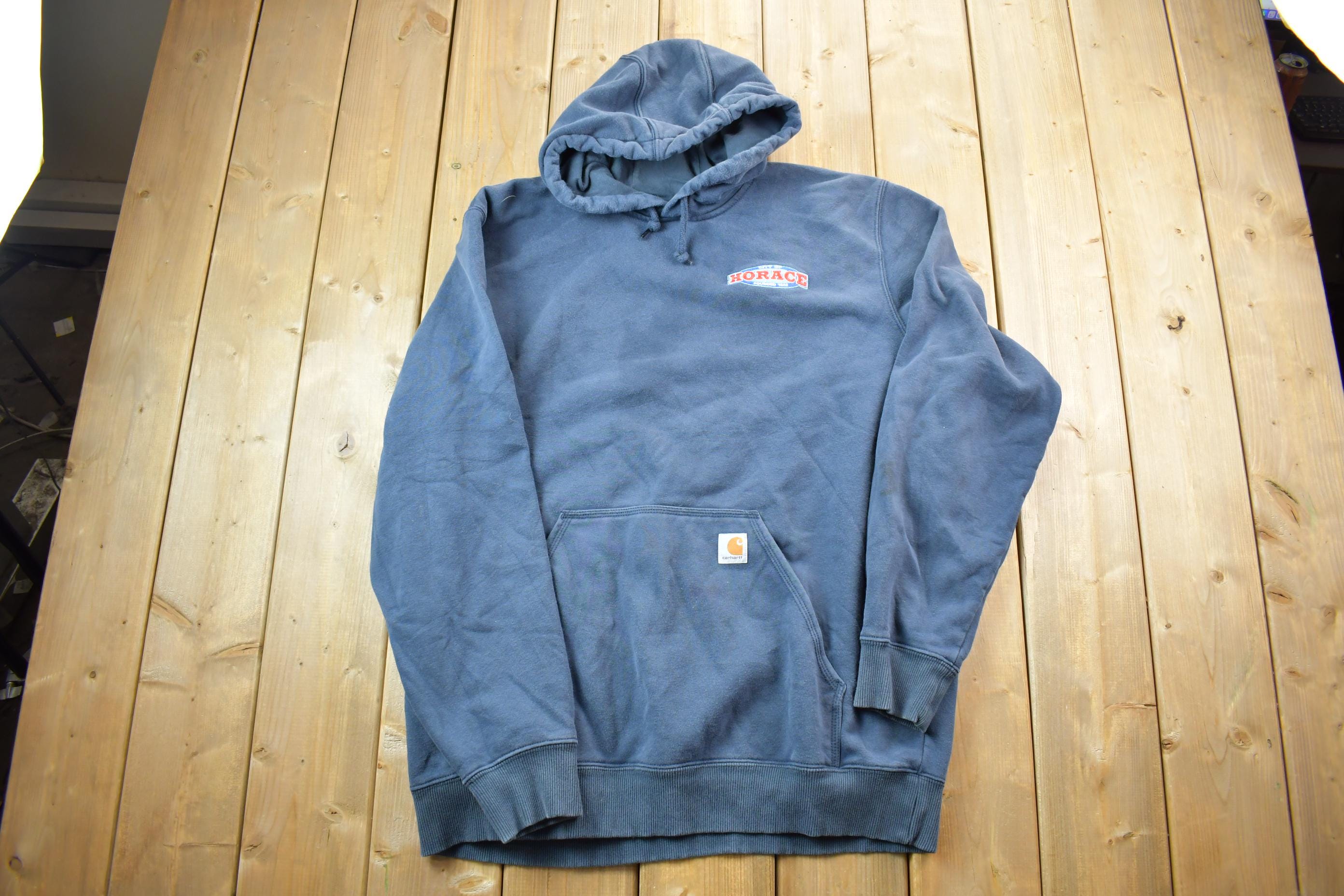 Vintage Distressed Carhartt Full Zip Fleece Lined Hoodie Sweatshirt