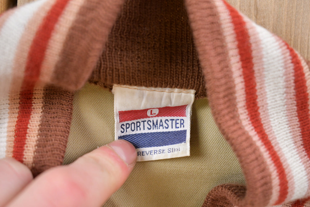 Vintage 1980s Sportswear Canvas Full Zip Bomber Jacket