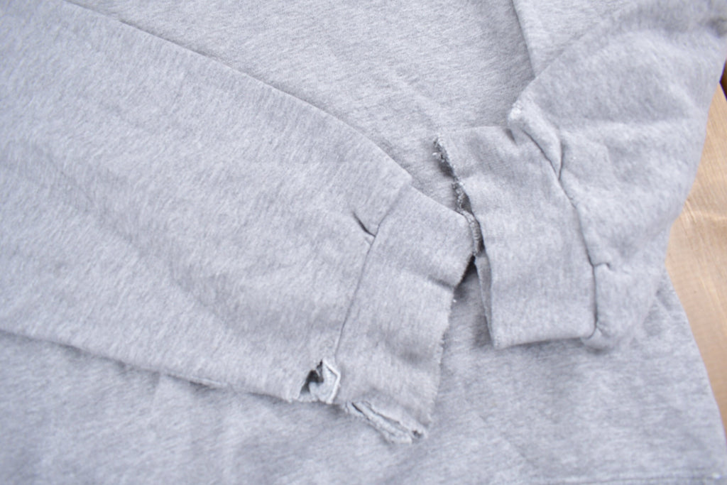 Vintage 1990s Nike Heather Grey Mini Swoosh Crewneck Sweatshirt